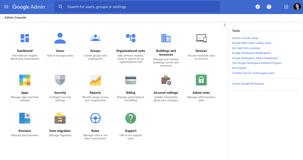 Mengenal Admin Console Google Workspace